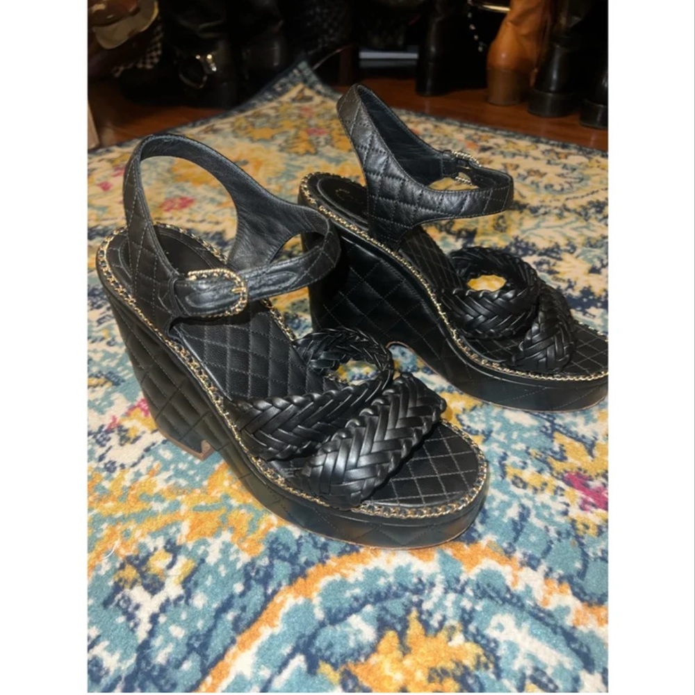 Chanel Leather Wedges